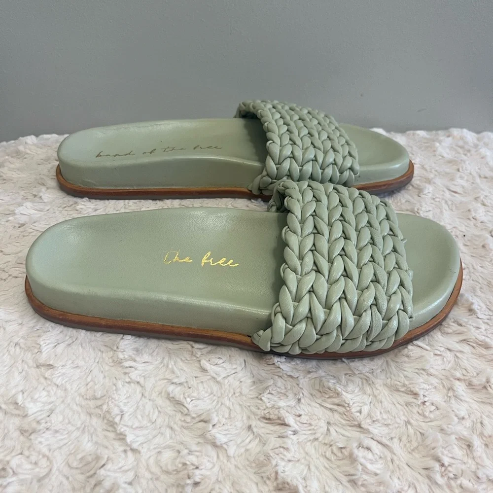 Band of‎ the Free Ciara sage green slide sandal NEW 9